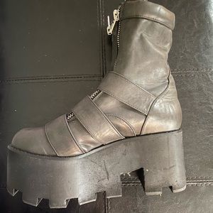 Platform buckle boots size 7